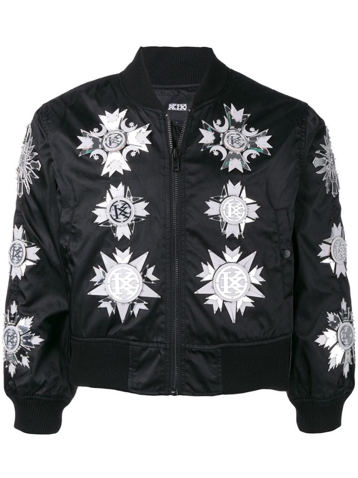 Ktz Mirro And Medallion Bomber Jacket - Black