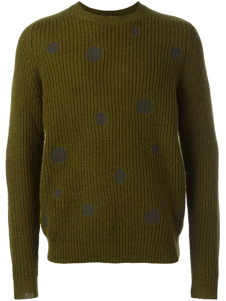 Ps By Paul Smith Ribbed Jumper, Men's, Size: Xl, Green, Wool