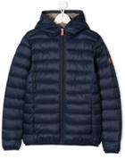 Save The Duck Kids Teen Hooded Down Jacket - Blue