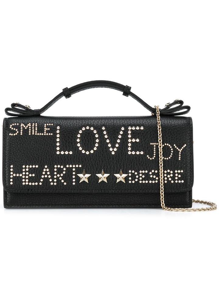 Red Valentino 'love' Crossbody Bag, Women's, Black, Calf Leather/metal