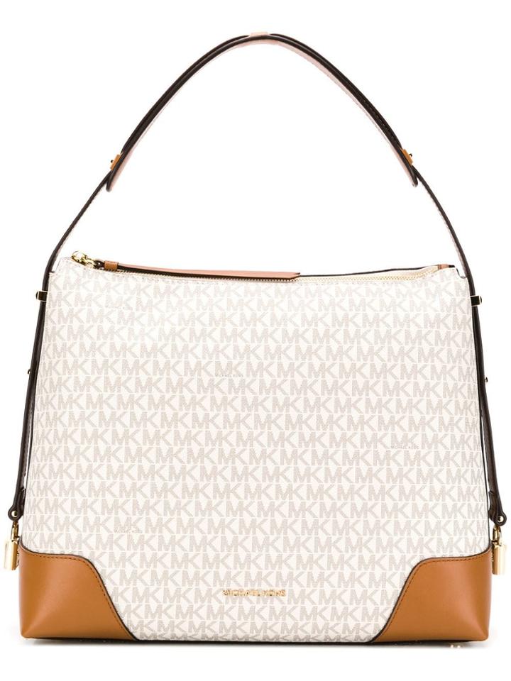 Michael Michael Kors Crosby Leather Trim Tote - Brown