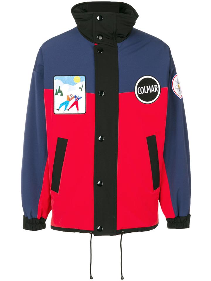Colmar Colour Block Padded Bomber Jacket - Red