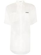 Miu Miu Sheer Short-sleeve Shirt - Neutrals