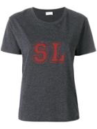Saint Laurent Varsity Logo Print T-shirt - Grey