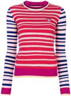Kenzo - Mini Tiger Striped Jumper - Women - Wool - Xs, Pink/purple, Wool