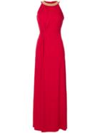 Michael Michael Kors Embellished Neck Gown - Red