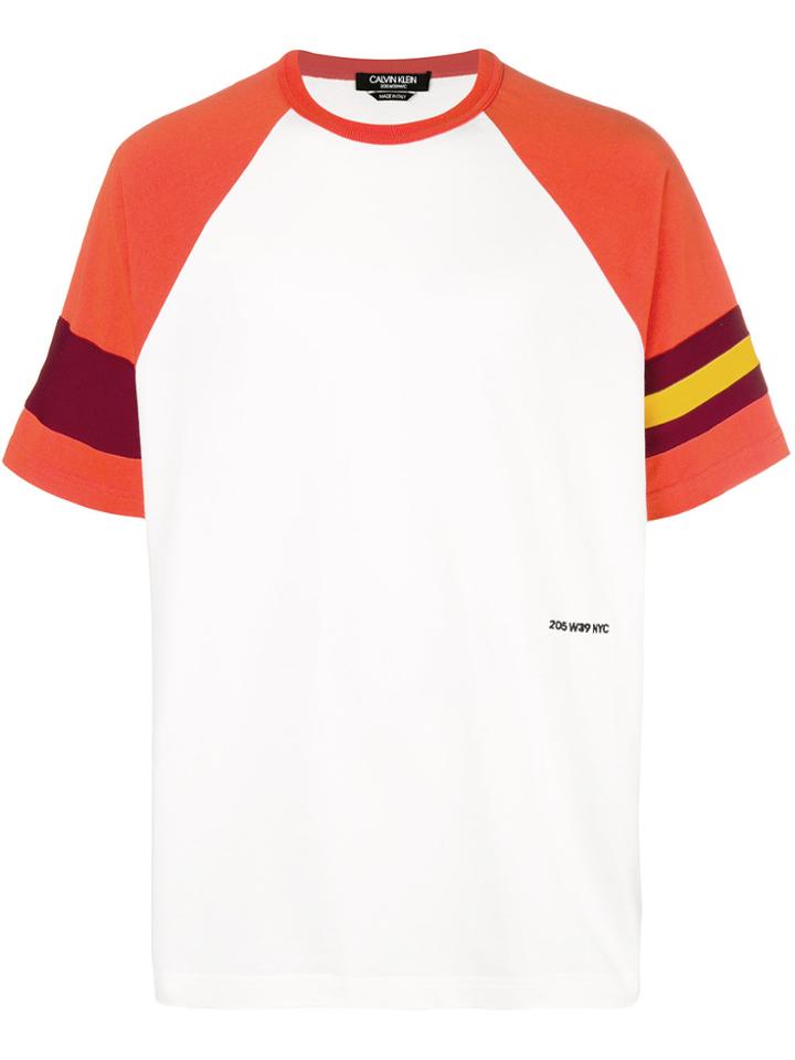 Calvin Klein 205w39nyc Stripe Detail Raglan T-shirt - White
