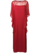 Alberta Ferretti Ruffled Maxi Dress - Red