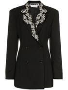 Rotate Diamanté Embroidered Lapel Blazer - Black