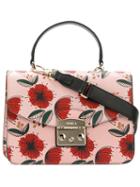 Furla - Flower Print Shoulder Bag - Women - Leather - One Size, Pink/purple, Leather
