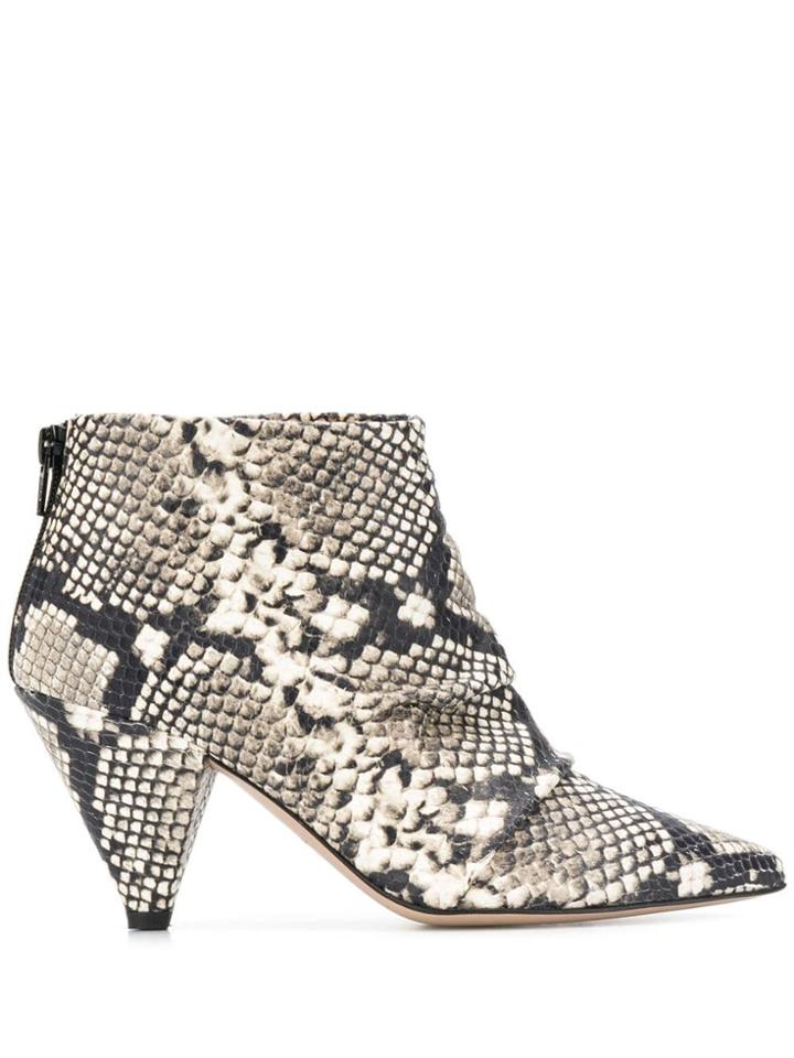 Marc Ellis Snakeskin Effect Ankle Boots - Neutrals