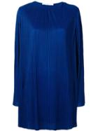 Givenchy Pleated Longsleeved Dress - Blue