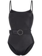 Solid And Striped Nina Belted One-piece Swimsuit - Black