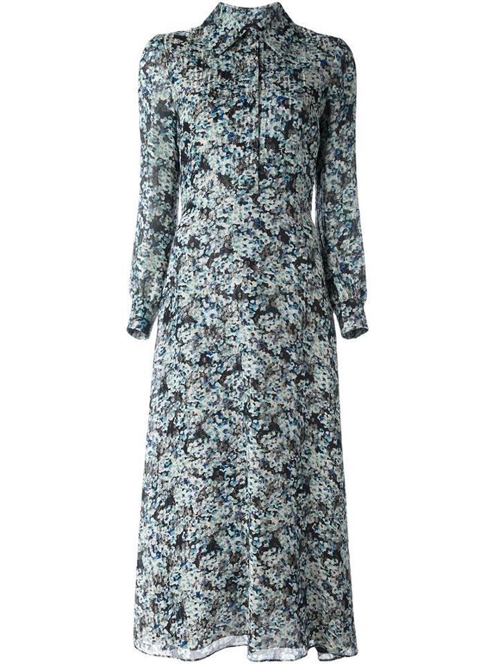 Saint Laurent Floral Midi Shirt Dress