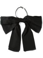 Saint Laurent Bow Scarf, Women's, Black, Silk/leather