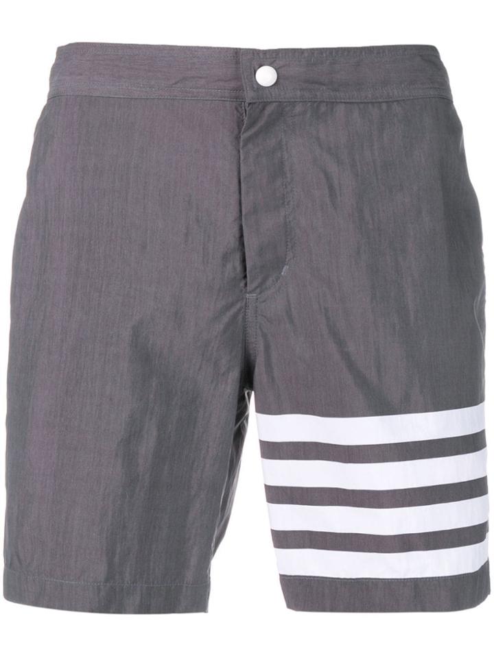 Thom Browne 4-bar Solid Tech Swim Short - Grey