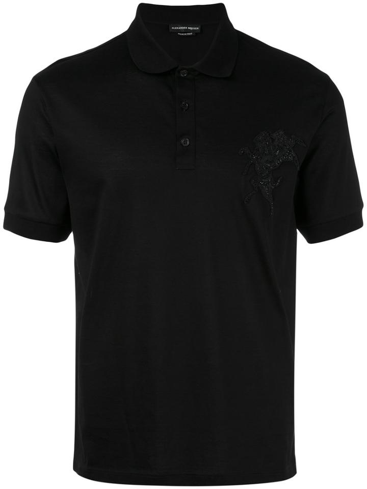 Alexander Mcqueen - Classic Fitted Polo Top - Men - Silk/cotton/polyester - S, Black, Silk/cotton/polyester