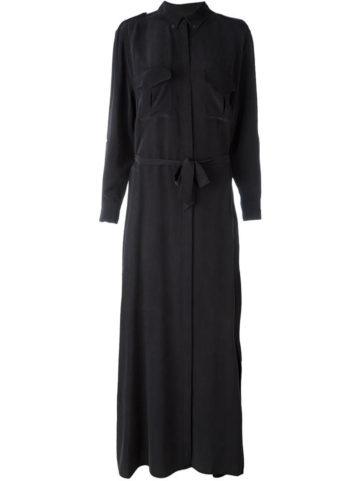 Equipment Long Shirt Dress, Women's, Size: Xs, Black, Silk