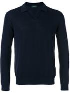 Zanone - Longsleeved Polo Shirt - Men - Cotton - 50, Blue, Cotton