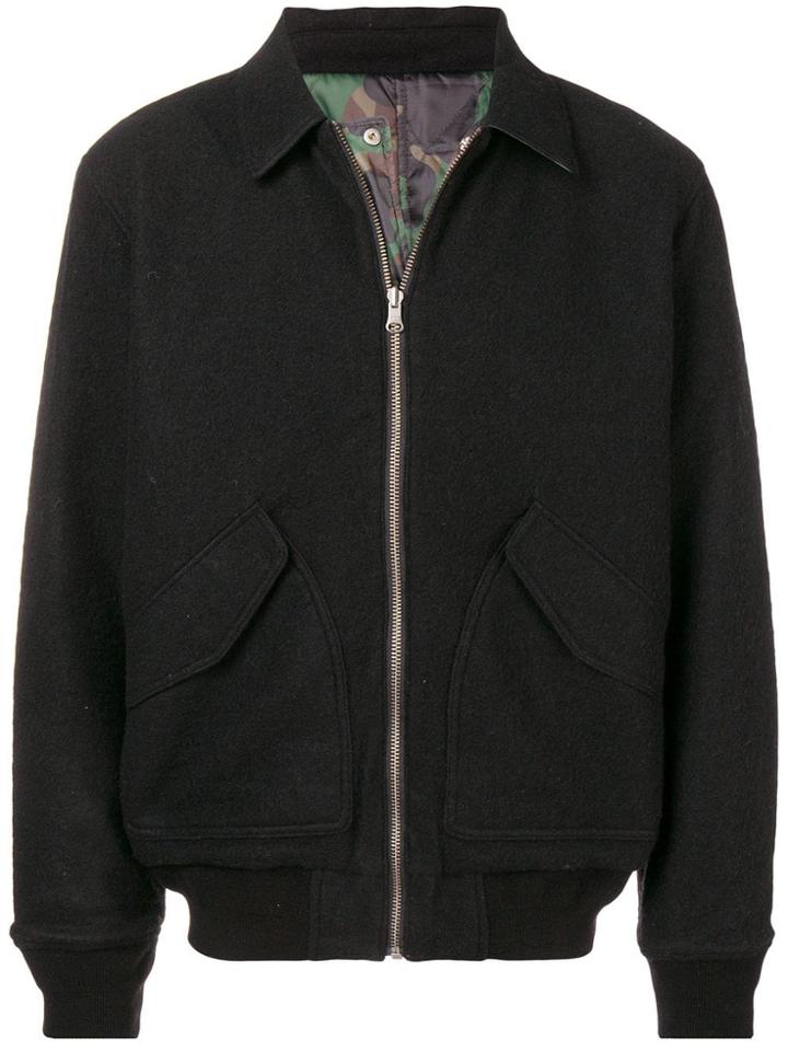 Stussy Stussy 1154060001 Ve Boiled Wool Rev. Bomber Jacket Black