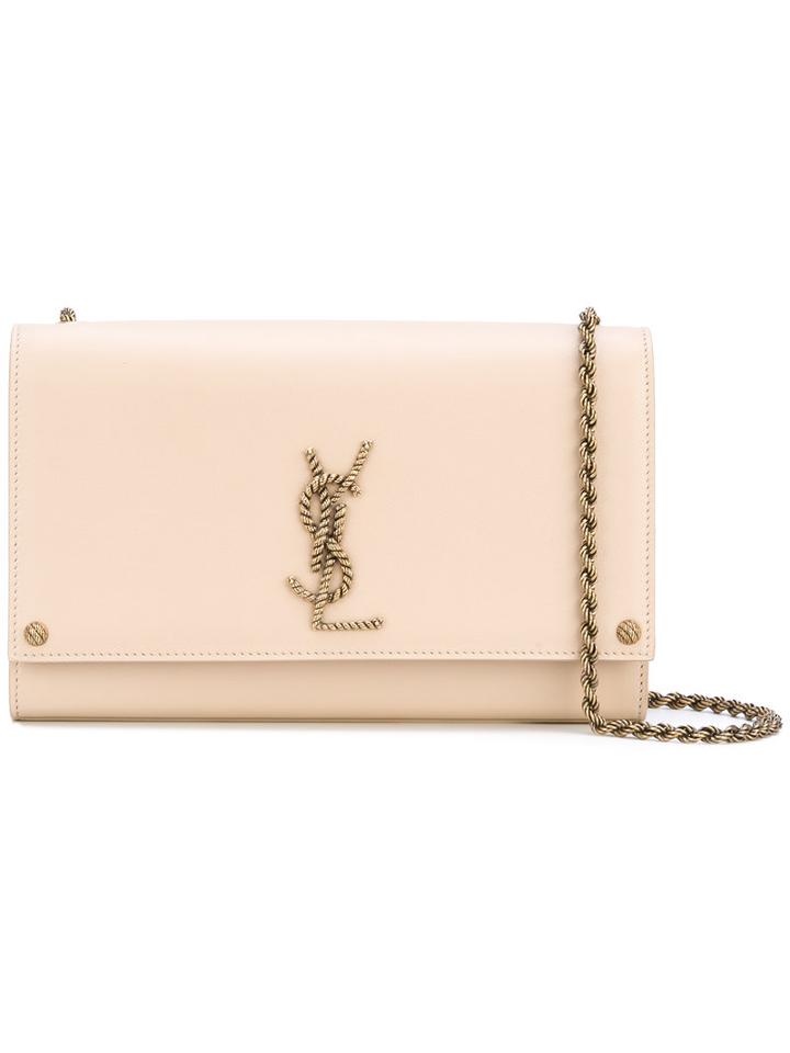Saint Laurent - Medium Kate Monogram Crossbody Bag - Women - Leather - One Size, Nude/neutrals, Leather