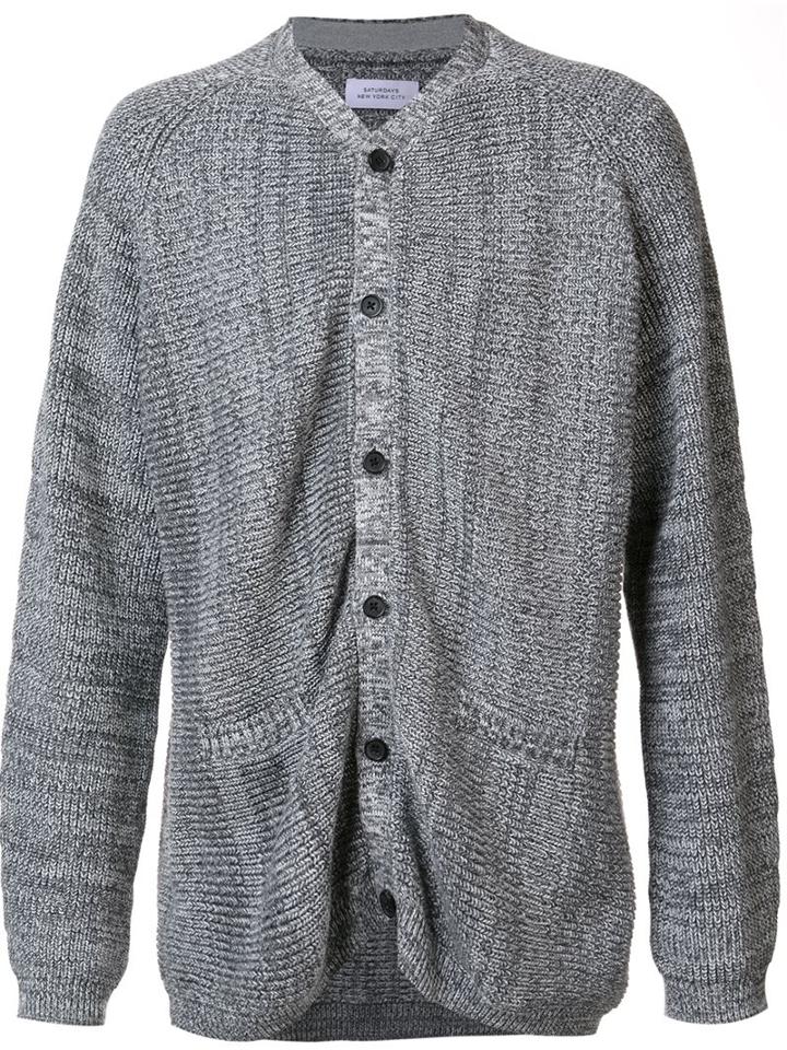 Saturdays Surf Nyc Relaxed Fit Cardigan, Men's, Size: Small, Black, Cotton/cashmere