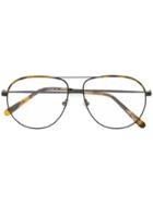 Stella Mccartney Eyewear Double Bridge Aviator Glasses - Black