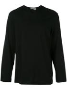 Yohji Yamamoto - Slit Neck Longsleeved T-shirt - Men - Cotton - 3, Black, Cotton
