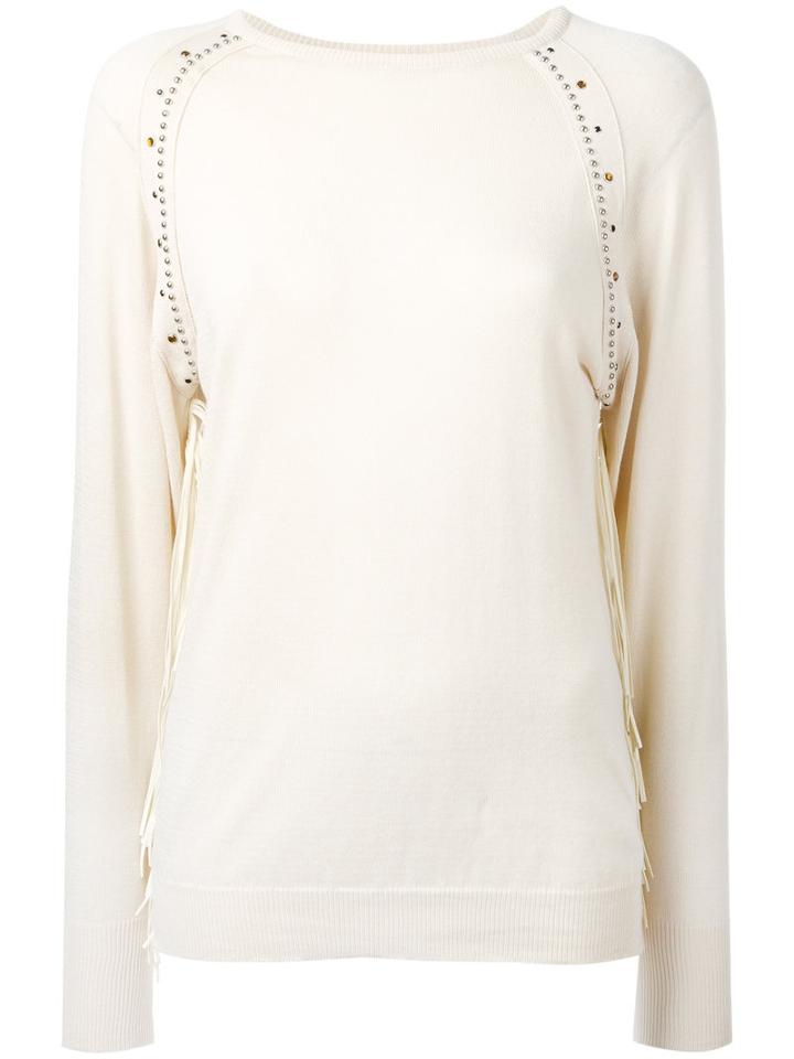 Laneus Studded Trim Top, Women's, Size: 40, Nude/neutrals, Cotton/polyester/polyurethane/palm Glycerine