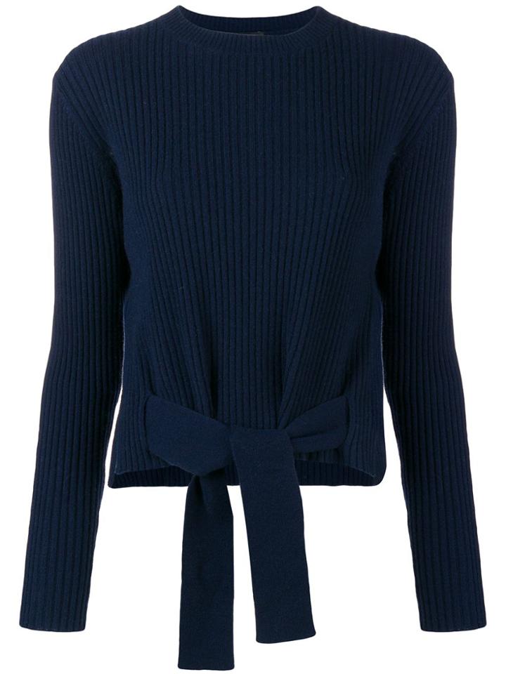Cashmere In Love Cashmere Tie Waist Jumper - Blue
