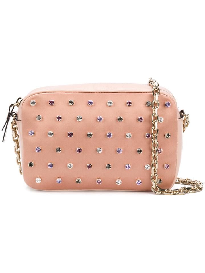 Red Valentino Crystal Embellished Shoulder Bag - Pink & Purple