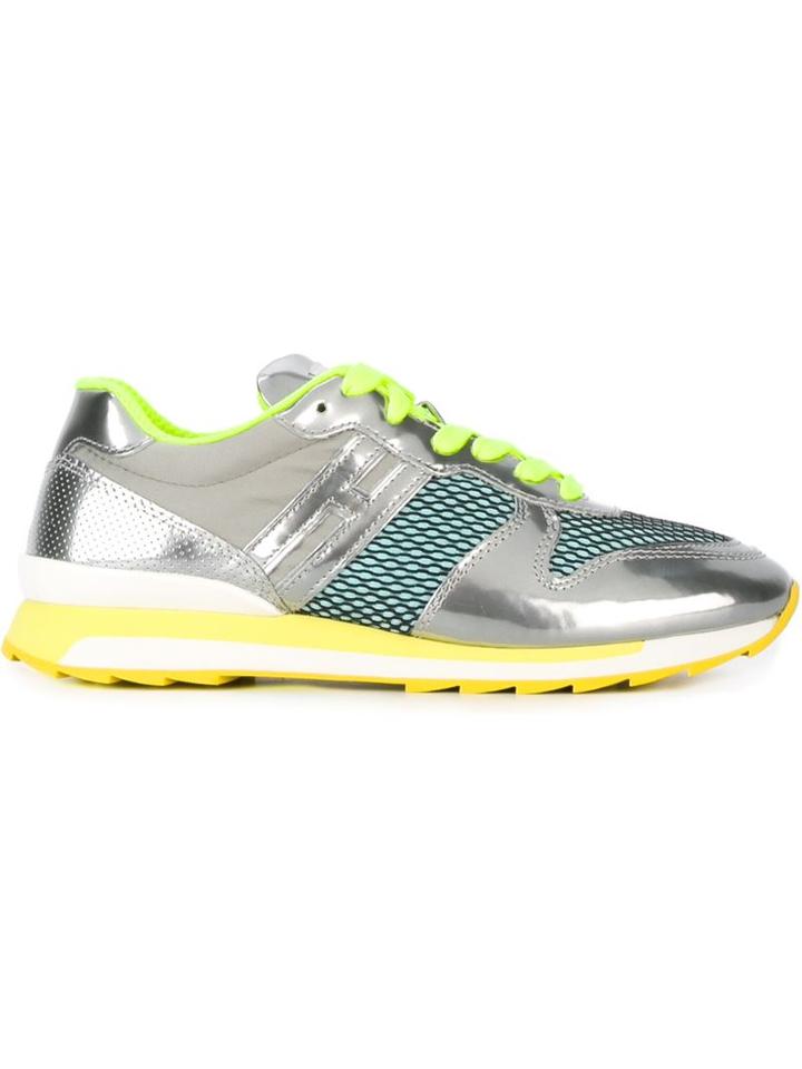 Hogan Rebel Colour Block Mesh Overlay Panel Lace Up Sneakers