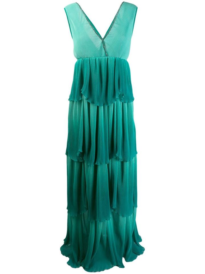 Just Cavalli Tiered Evening Dress - Green
