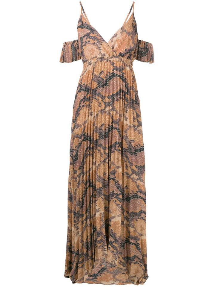 Just Cavalli Cold-shoulder Maxi Dress - Neutrals