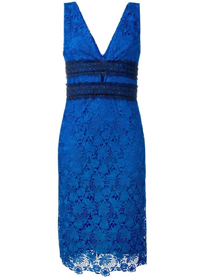 Diane Von Furstenberg Floral Lace Midi Dress - Blue