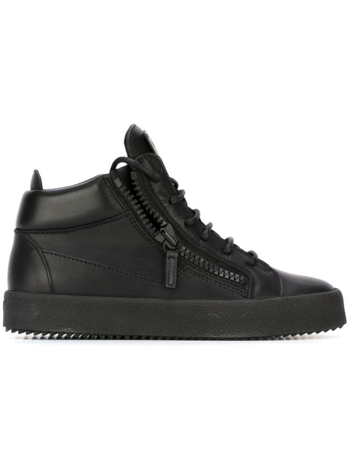 Giuseppe Zanotti Design Kriss Mid-top Sneakers, Women's, Size: 38, Black, Leather/rubber