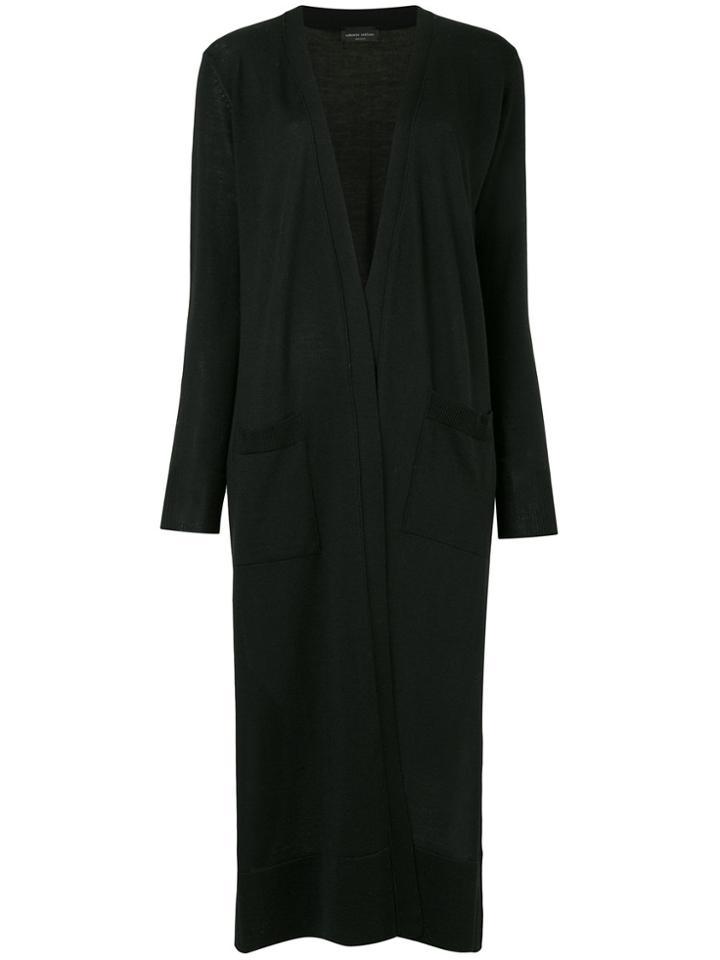 Roberto Collina Long Draped Caridgan - Black