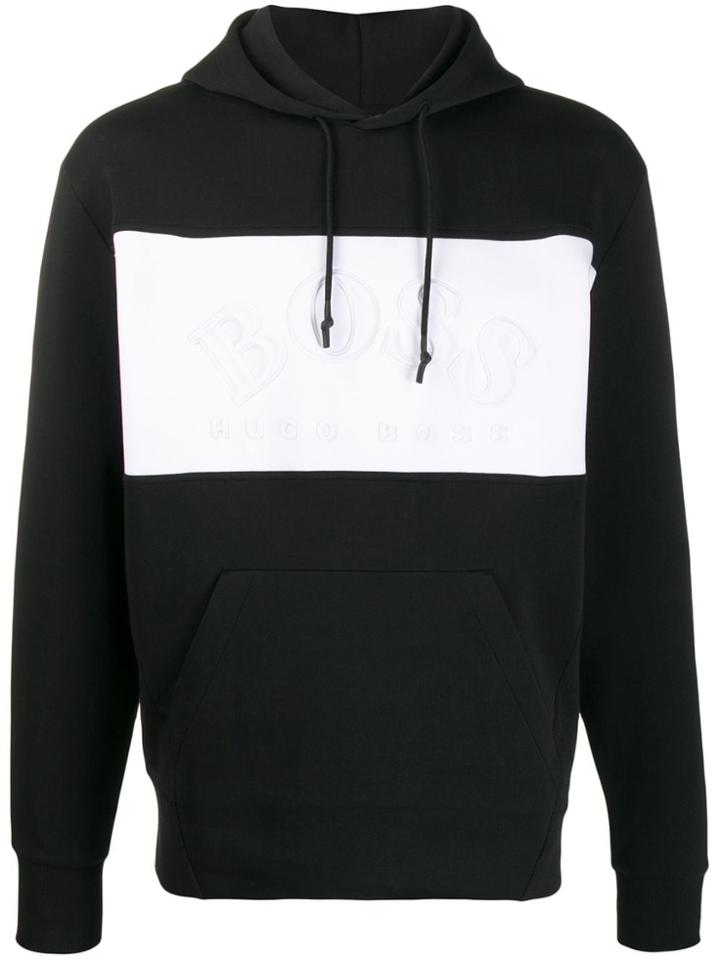 Boss Hugo Boss Embossed Logo Panel Hoodie - Black
