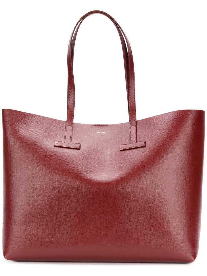 Tom Ford - T Tote Bag - Women - Leather/polyamide/polyurethane - One Size, Red, Leather/polyamide/polyurethane