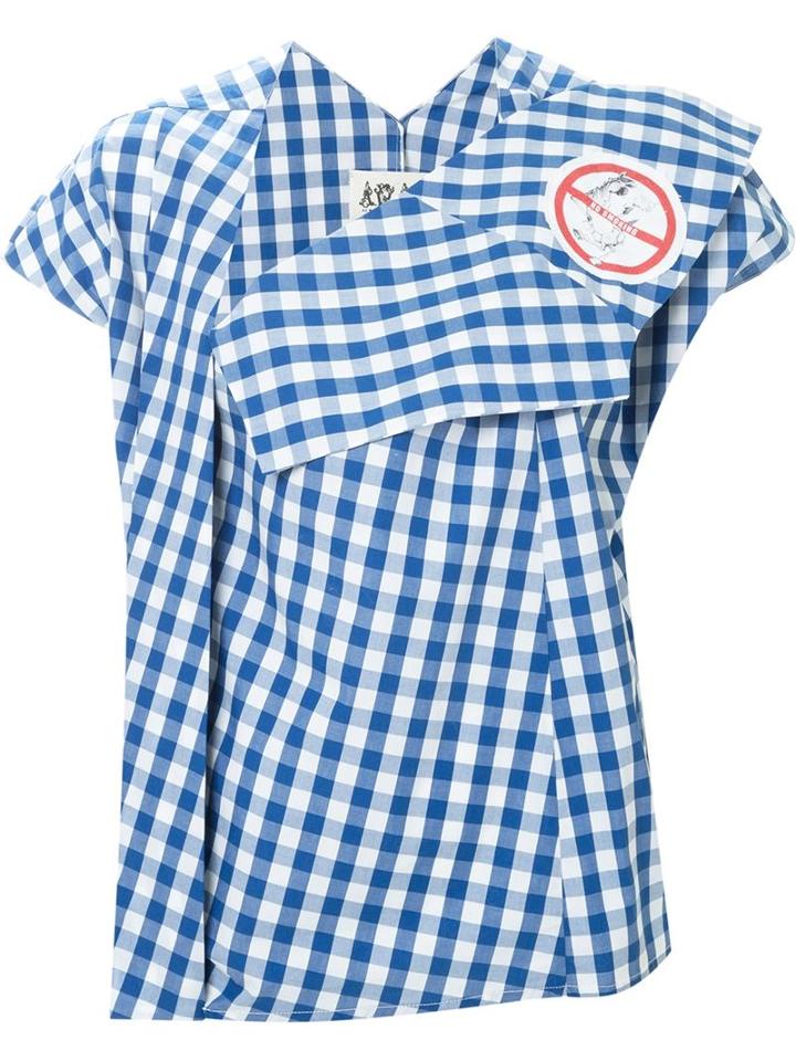 Awake Gingham Check Asymmetric Top