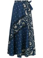 Red Valentino Wrap-effect Bandana Print Skirt - Blue