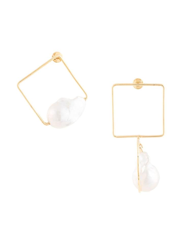 Roksanda Pearl-embellished Square Earrings - Gold