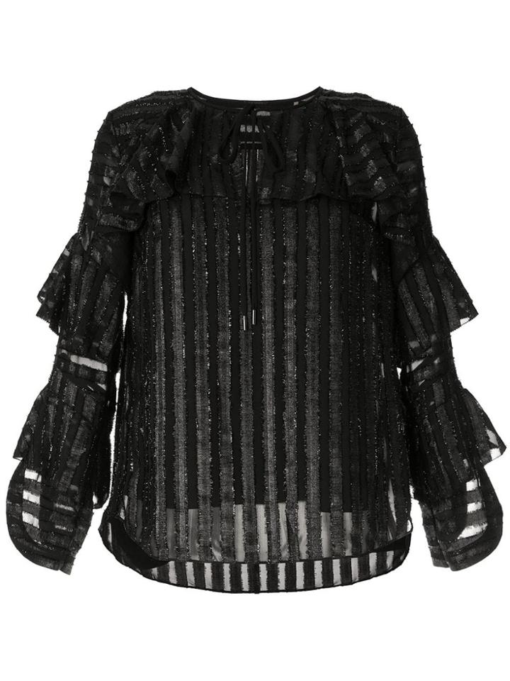 Elie Tahari Mirma Striped Blouse - Black