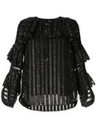 Elie Tahari Mirma Striped Blouse - Black