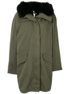 Army Yves Salomon Fur Trim Hooded Parka - Green