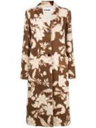 Jil Sander Floral Print Coat - Brown