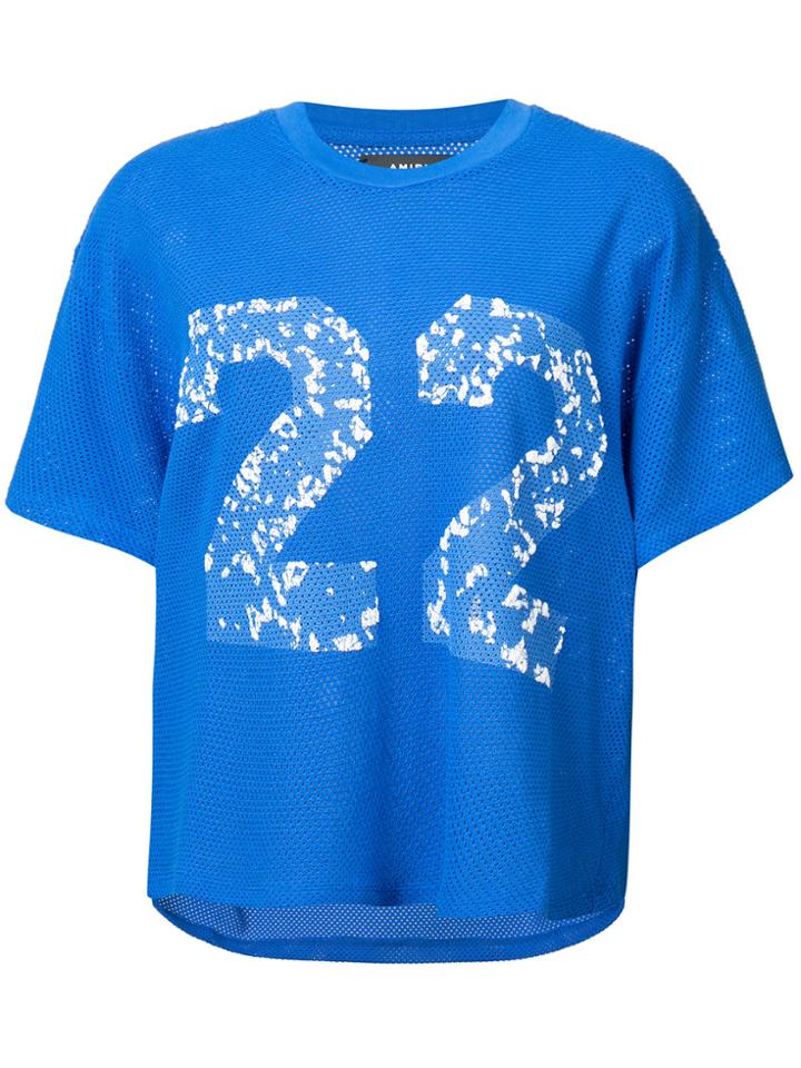 Amiri Number Mesh T-shirt - Blue