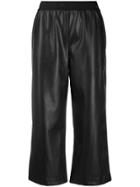 Dkny Faux-leather Cropped Trousers - Black