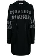 Mcq Alexander Mcqueen Repeat Logo Corset Hoodie Dress - Black