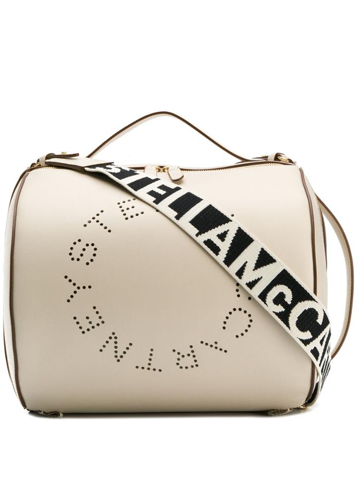 Stella Mccartney Large Stella Logo Barrel Bag - Neutrals